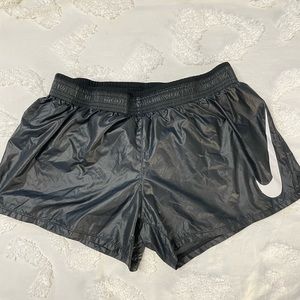black shiny nike shorts